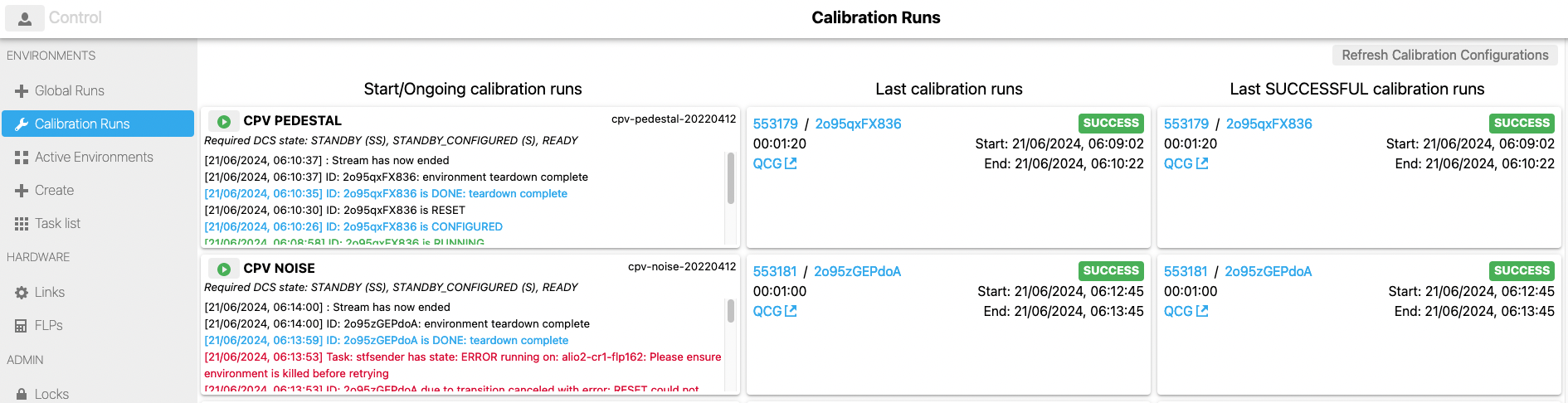 Calibration Page