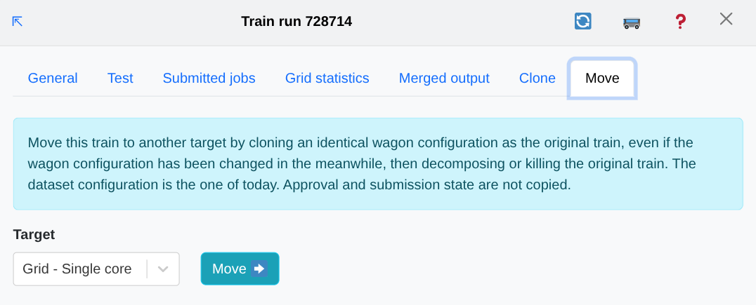 Move train tab, showing that the train's new target can be selected